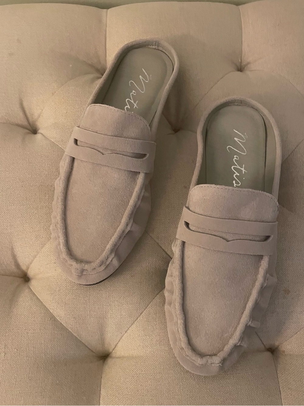 Matisse Porta Women's Light Grey Suede Slip-On Loafers